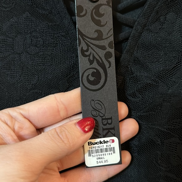 Buckle black lace ballerina lace up top NWT - Picture 4 of 5